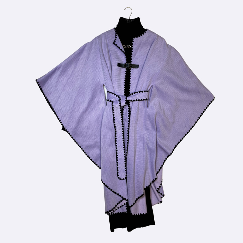 Wool Blend Cape and Knit Dress Set