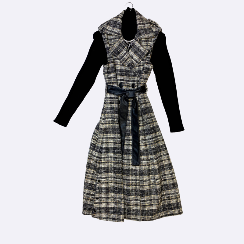 Plaid Wool Blend Twin Set