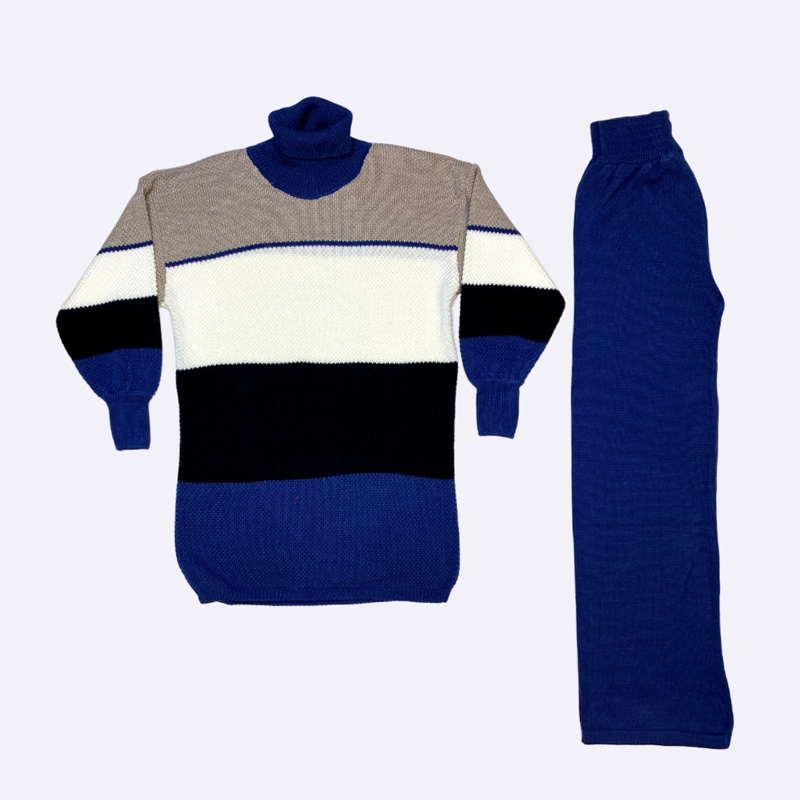 Striped Turtleneck Knit Set
