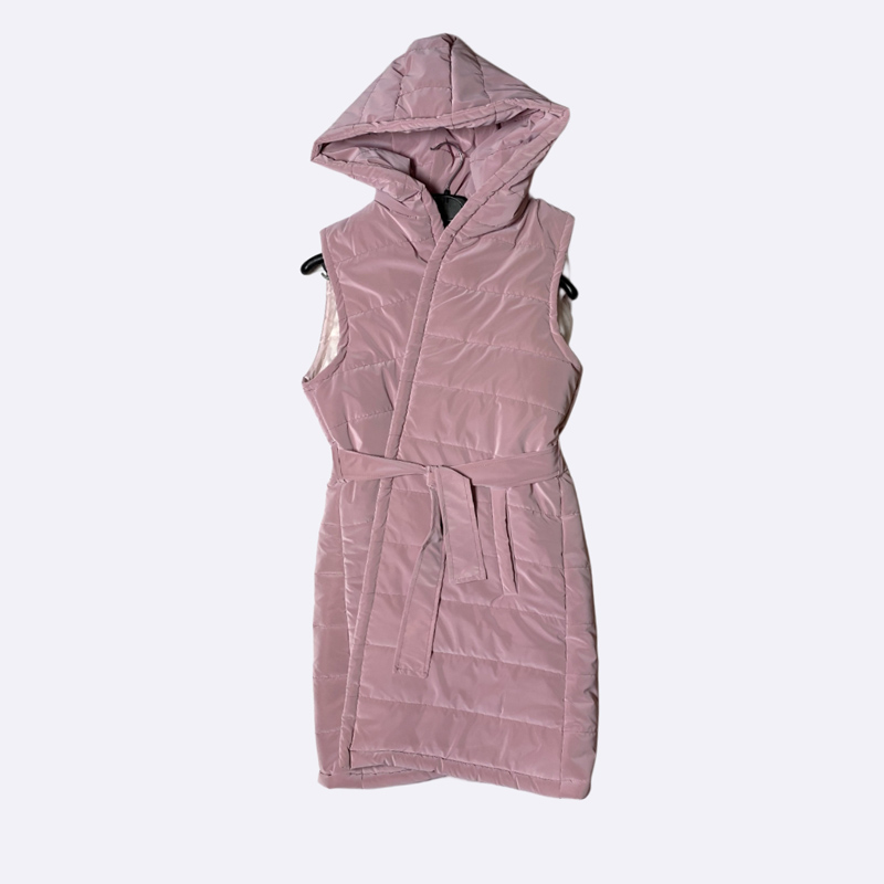 Longline Puffer Vest with Hood