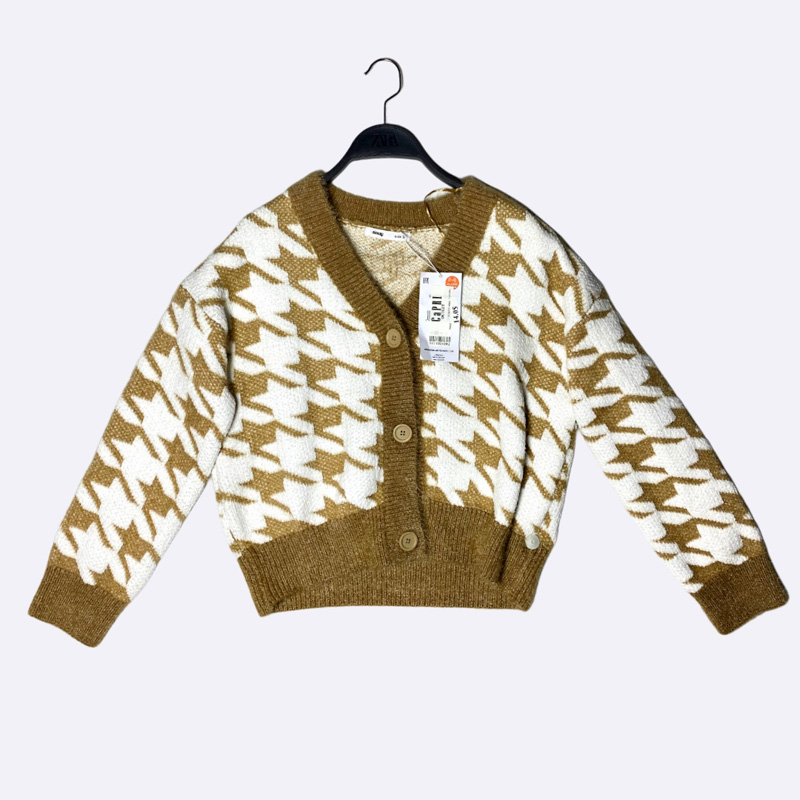SINSAY Houndstooth Knit Cardigan