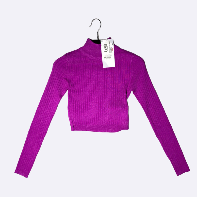 SINSAY Ribbed Cropped Turtleneck Sweater