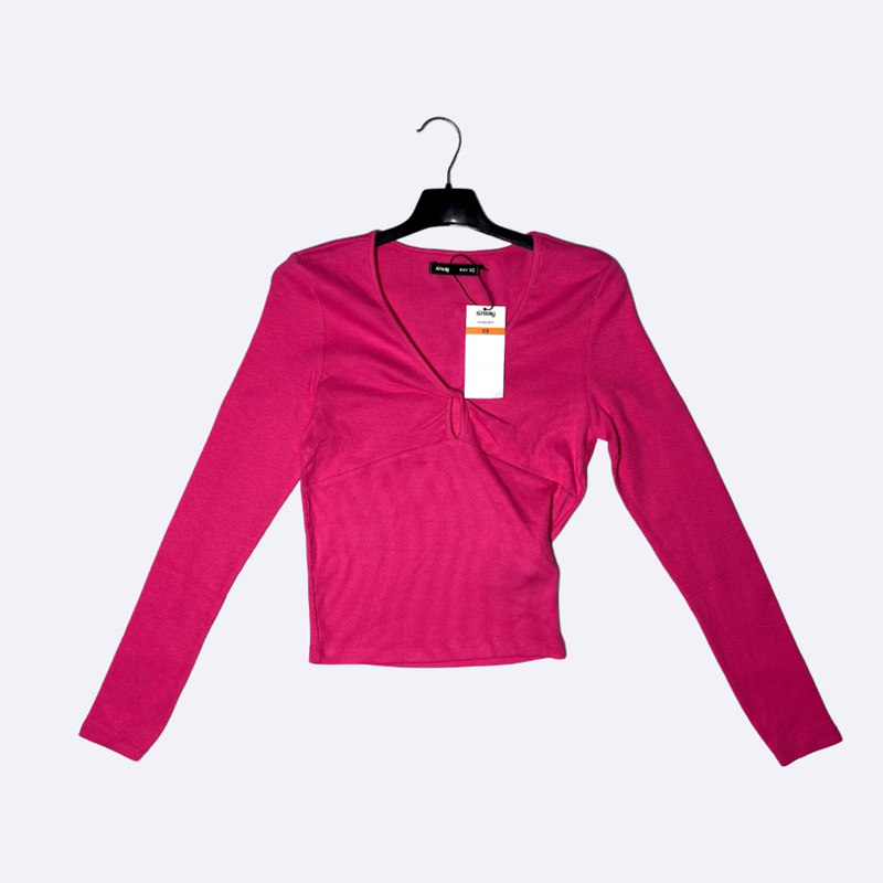 SINSAY Long Sleeve Front Knot Top