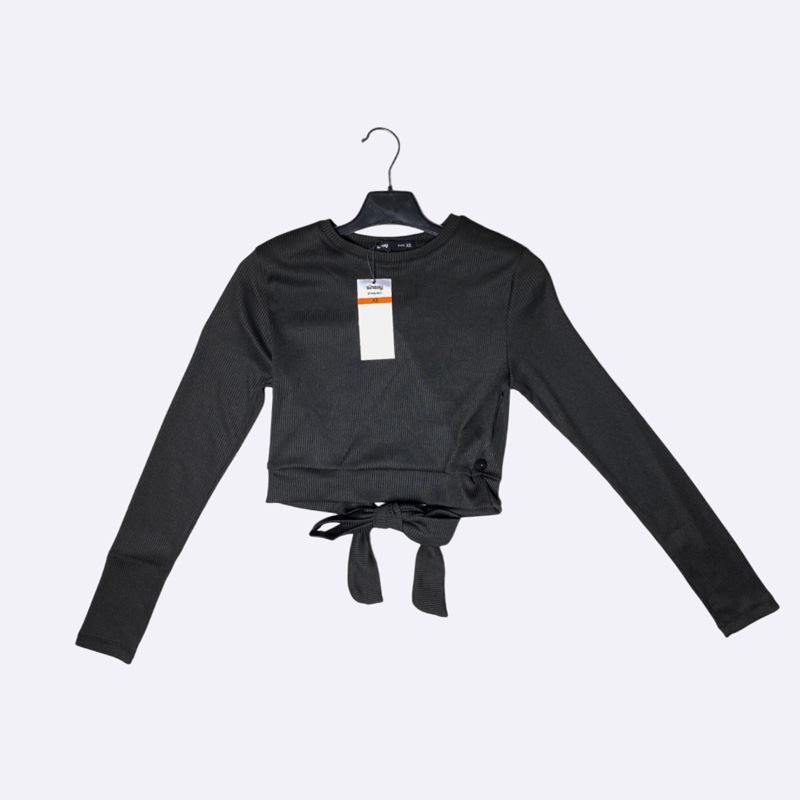 SINSAY Long Sleeve Tie-Front Top