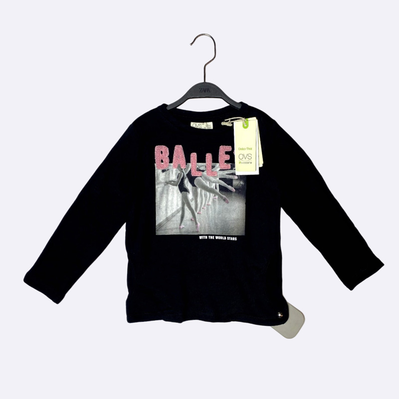 OVS Girls Ballet Print Long Sleeve T-Shirt