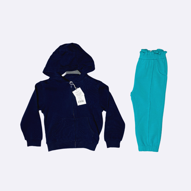 OVS Kids Hooded Tracksuit – Navy & Turquoise