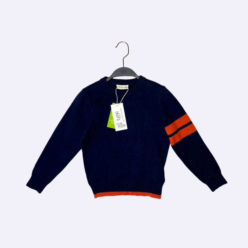 Primark Kids Navy Sweater with Orange Stripes