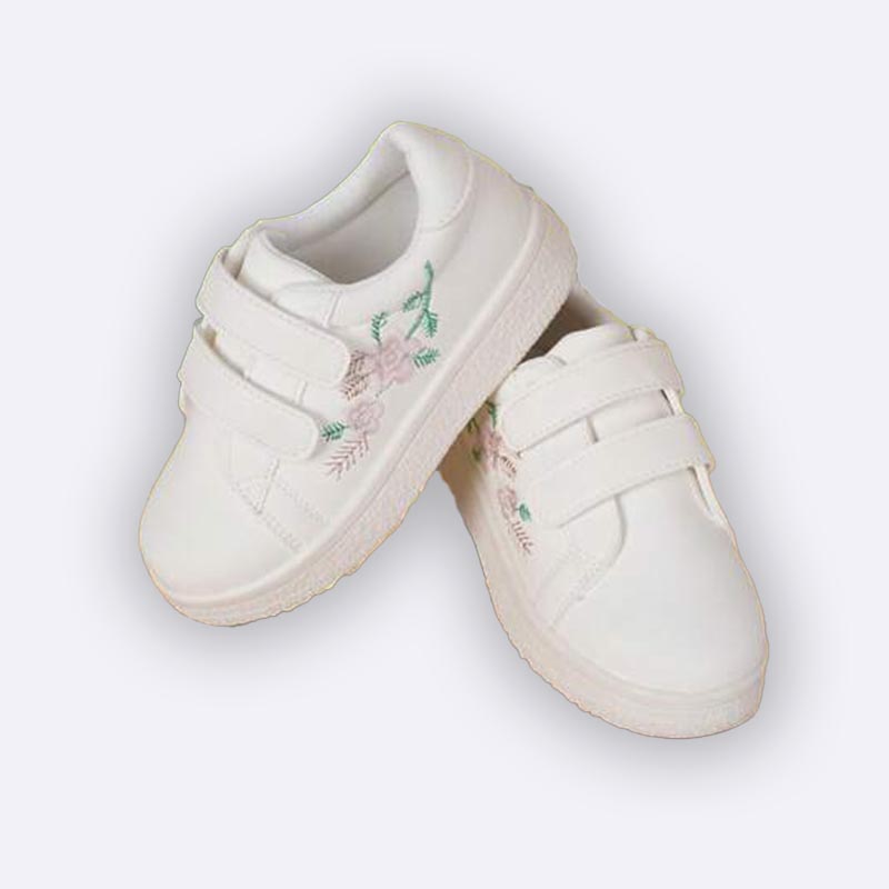 Floral Embroidered Velcro Sneakers
