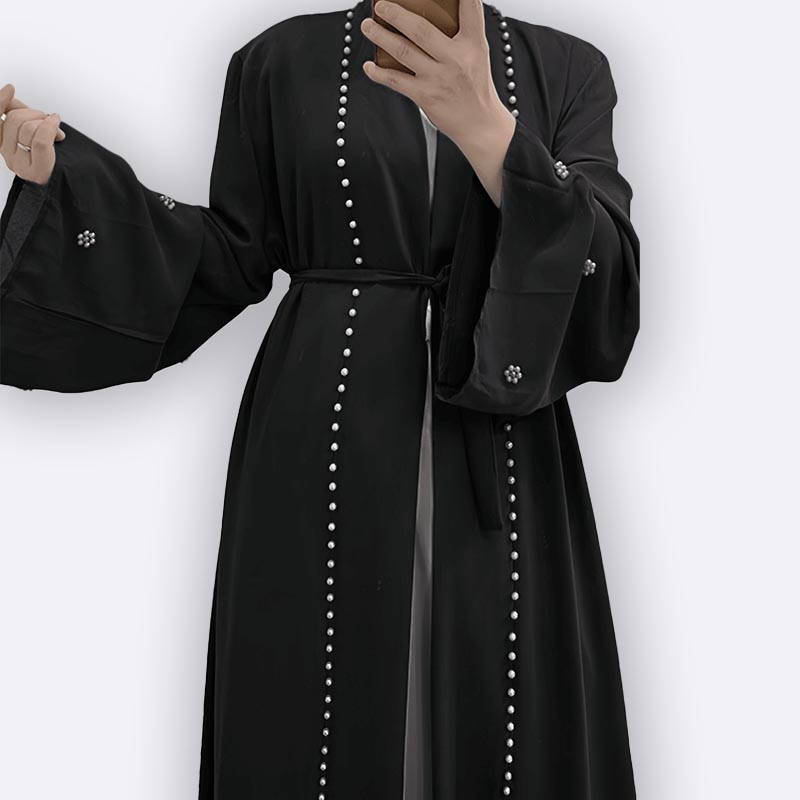 Elegant Pearl Embellished Abaya