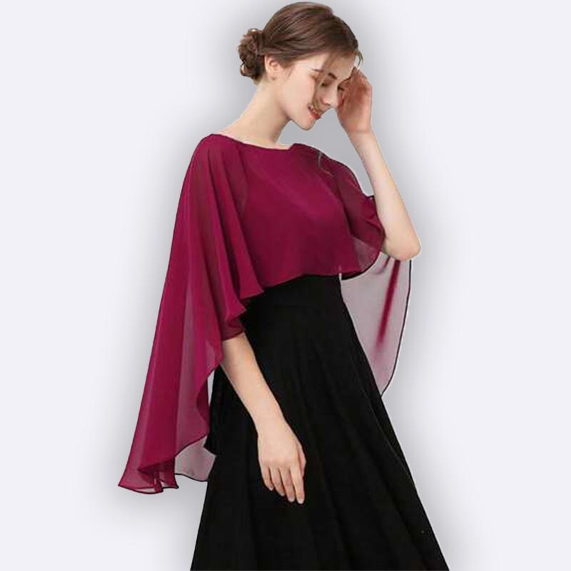 Elegant Chiffon Cape Top