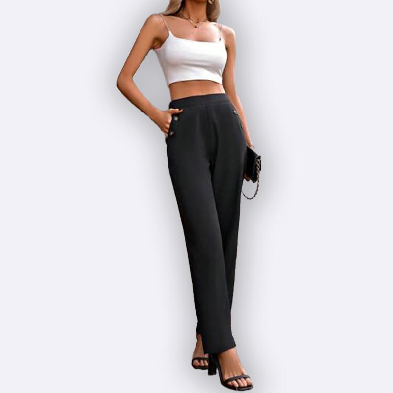 Chic Coordinated Set: Cropped Top & High-Waisted Trousers