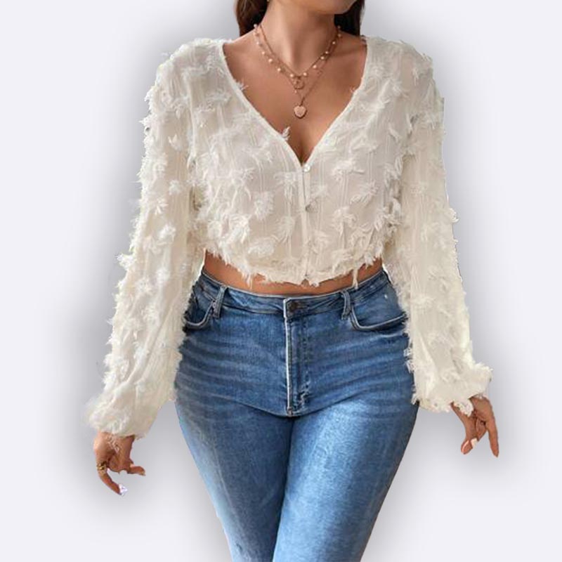 Ivory Textured Crop Top