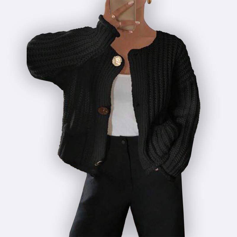 Chunky Knit Button-Up Cardigan