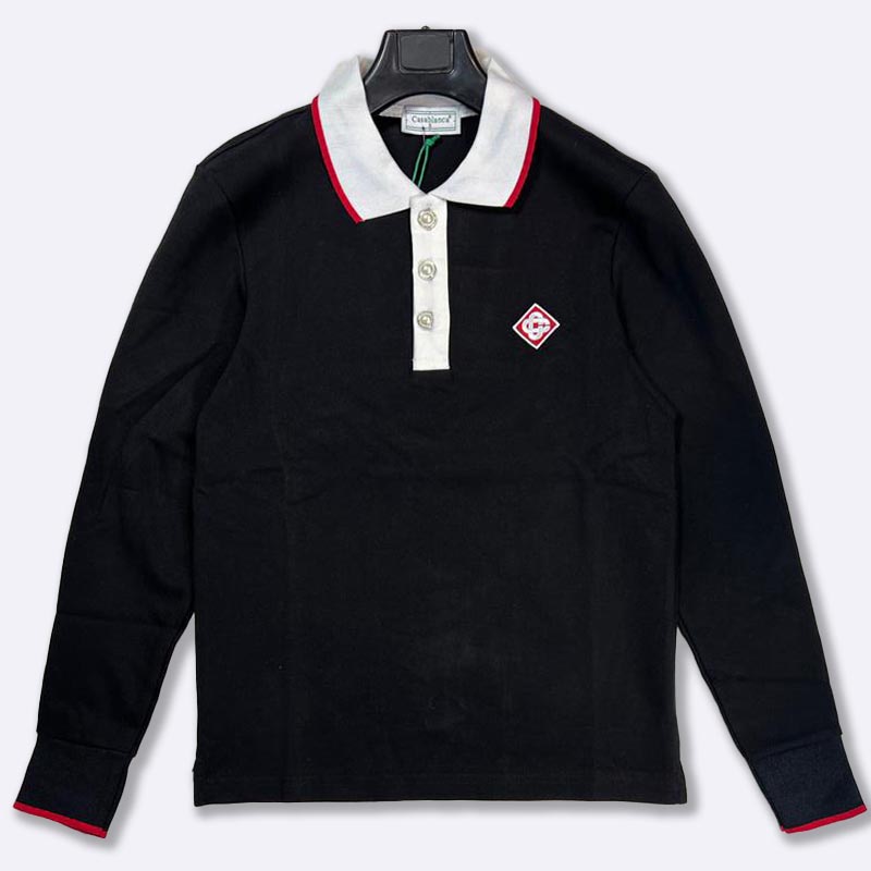Retro Luxe Long Sleeve Polo Top
