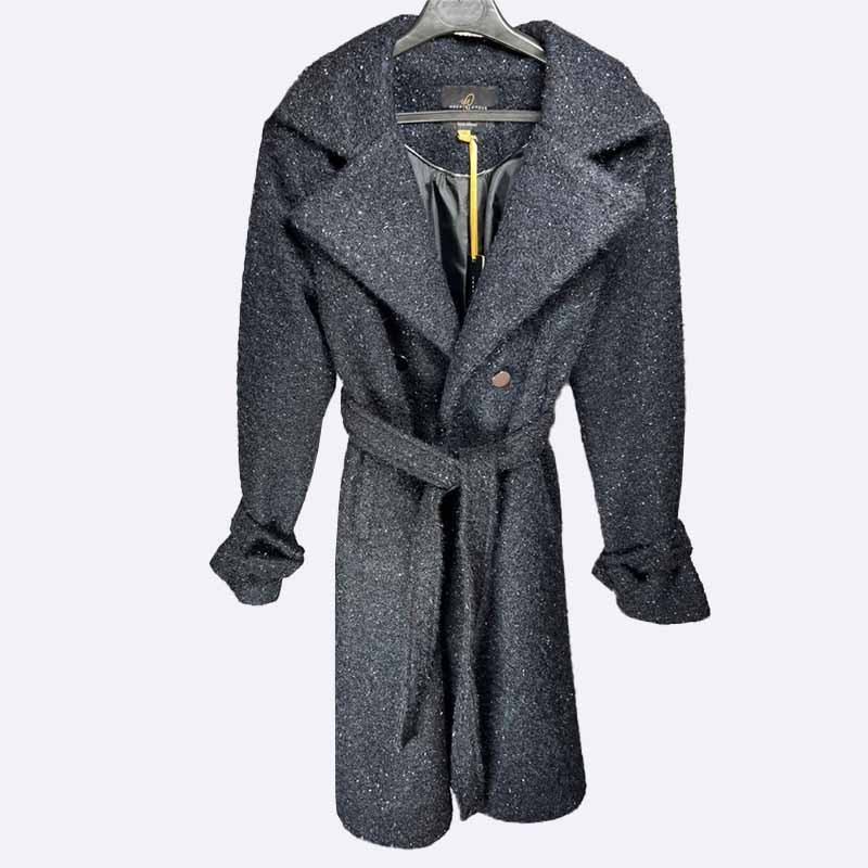 Belted Boucle Wool Blend Coat