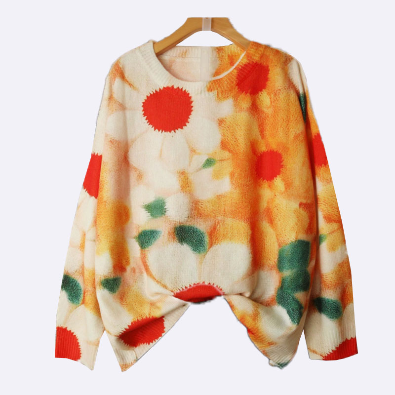 Floral Burst Crewneck Sweater