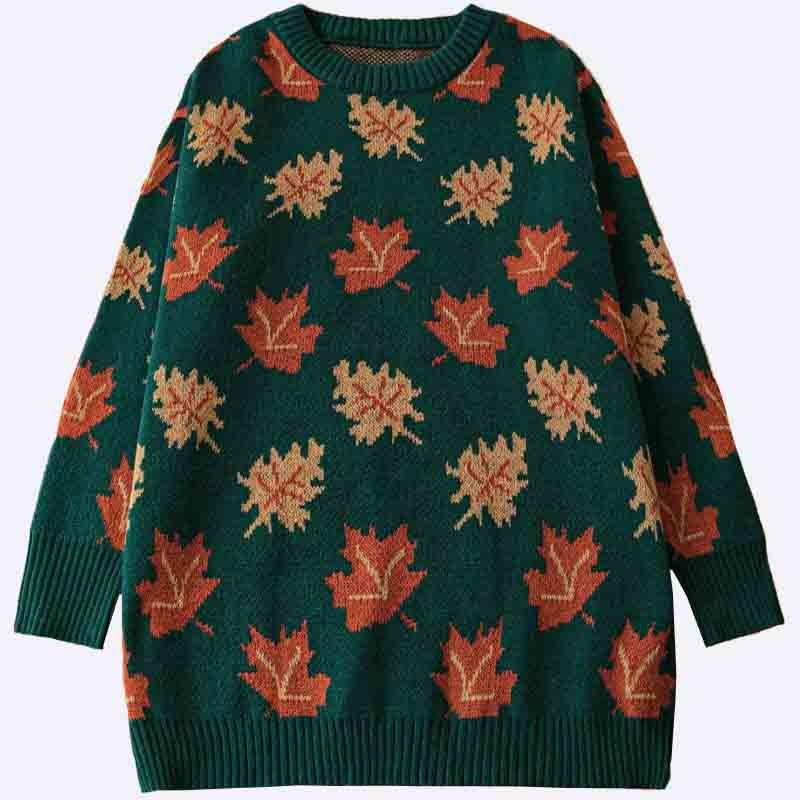 Autumn Leaves Knitted Sweater Top