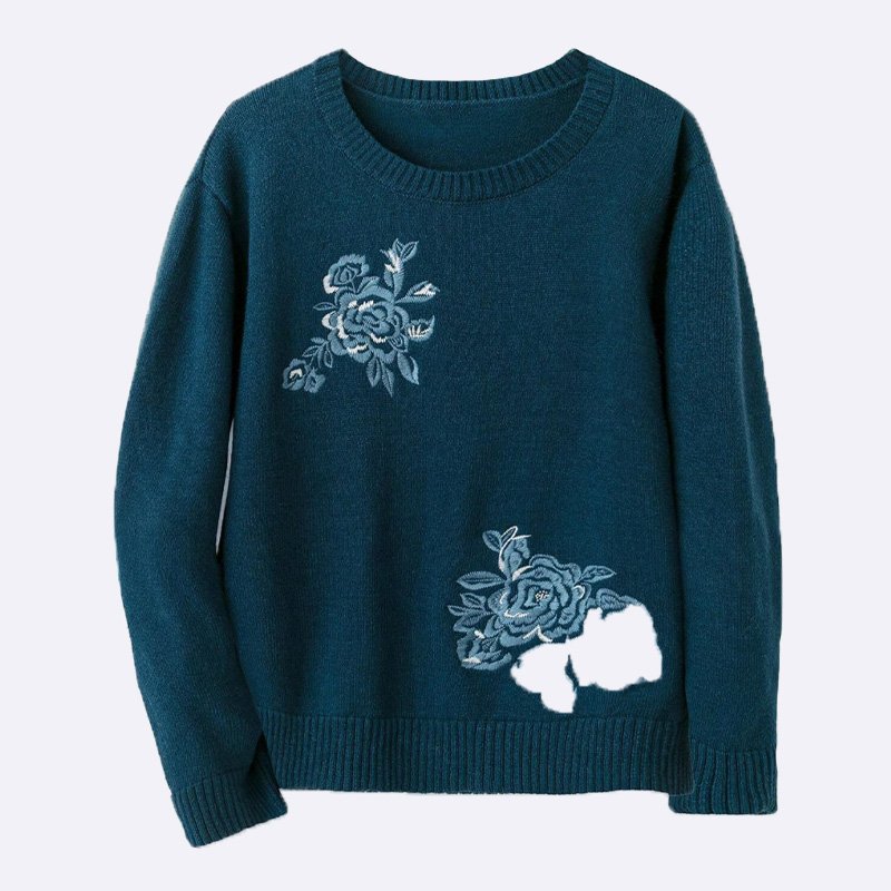 Floral Embroidered Women's Sweater