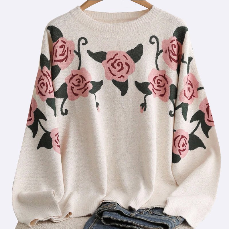 Rosy Bloom Knit Sweater