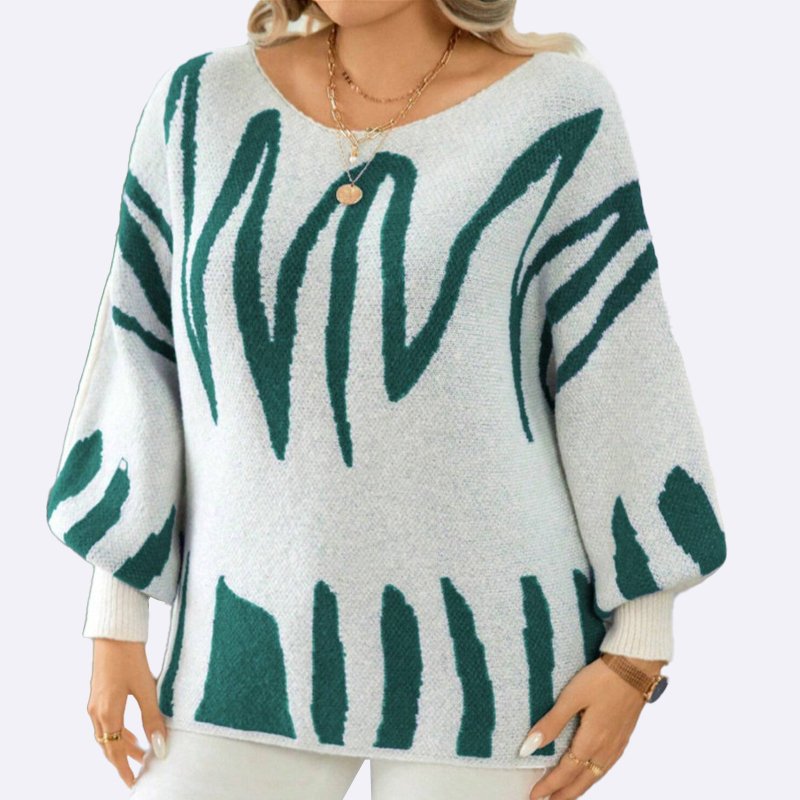 Abstract Print Women's Knit Sweater