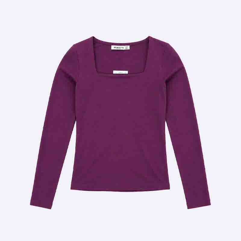 Square Neck Long Sleeve Top
