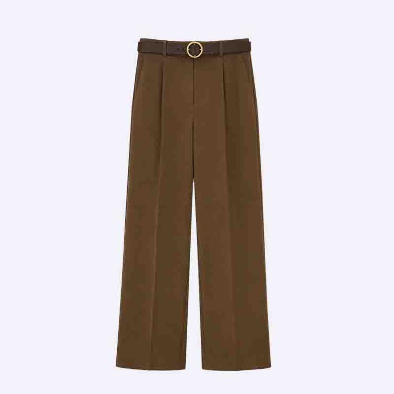 High Waist Wide Leg Pants with Belt