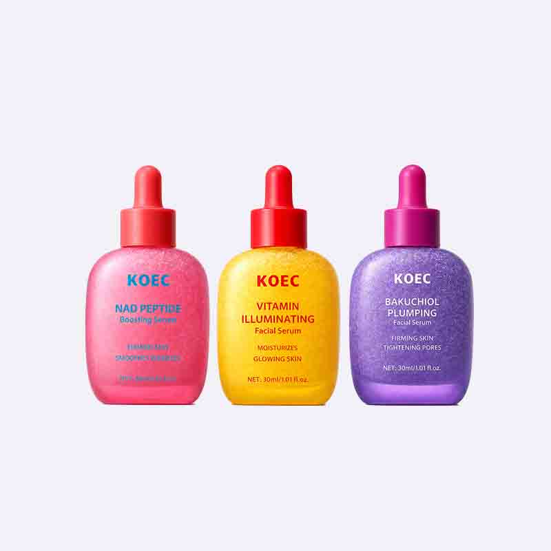 KOEC Facial Serum Set (NAD Peptide, Vitamin C, Bakuchiol)