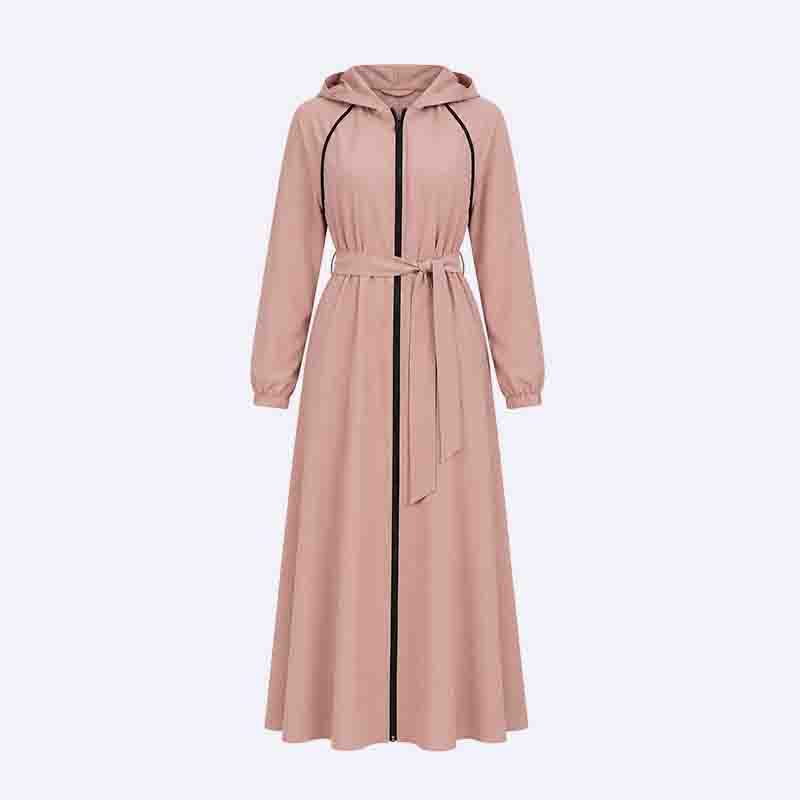 Women’s Prada Fabric Zip Abaya with Hood