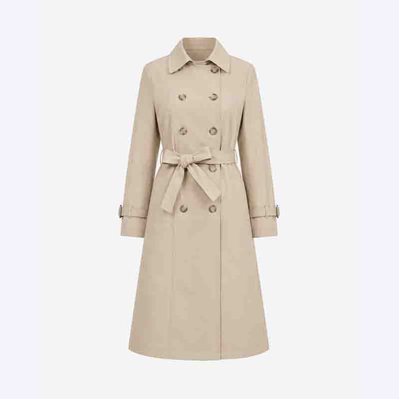 Classic Mid-Length Trench Coat with Belt