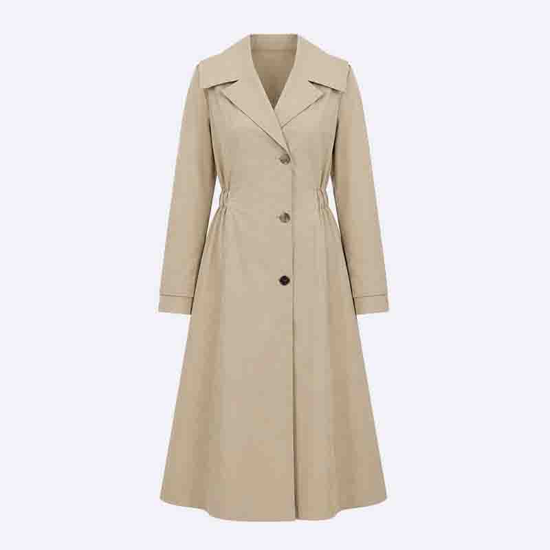 Elegant A-Line Trench Coat with Button Closure
